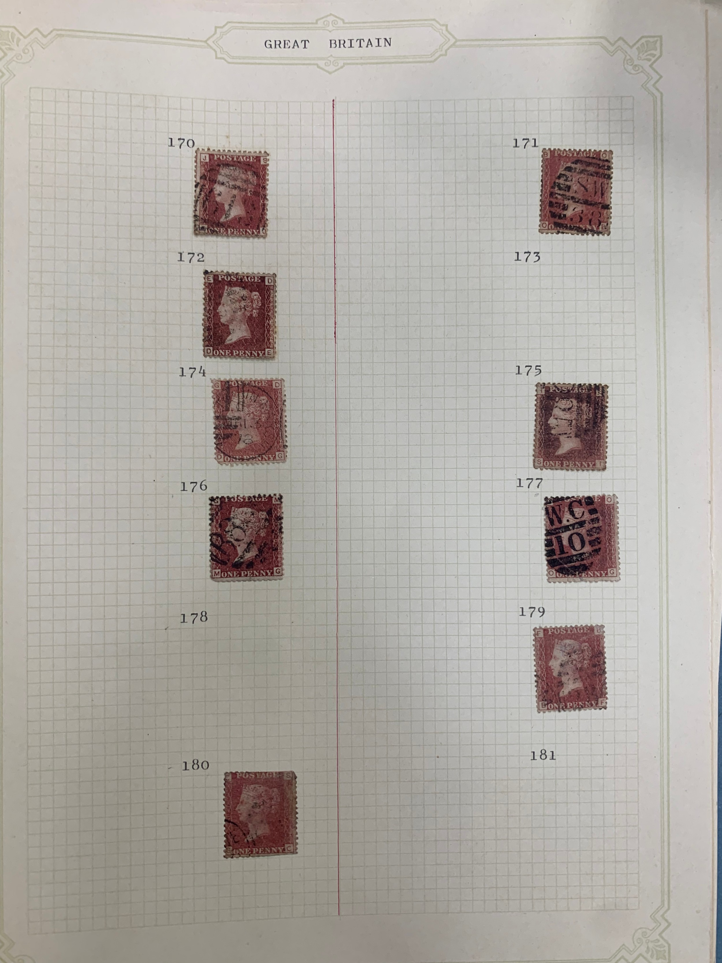 Great Britain, 1858-64 annotated and well-laid out collection of 1d Penny Reds FU from plate 73 to - Image 8 of 12