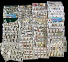 Cigarette card and trade card collection, all in plastic sleeves, complete and part sets, with