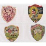 Baines trade cards, Shield shaped Rugby cards (8), with Barrow, Hove Edge, Hull, Stroud, Sutton,