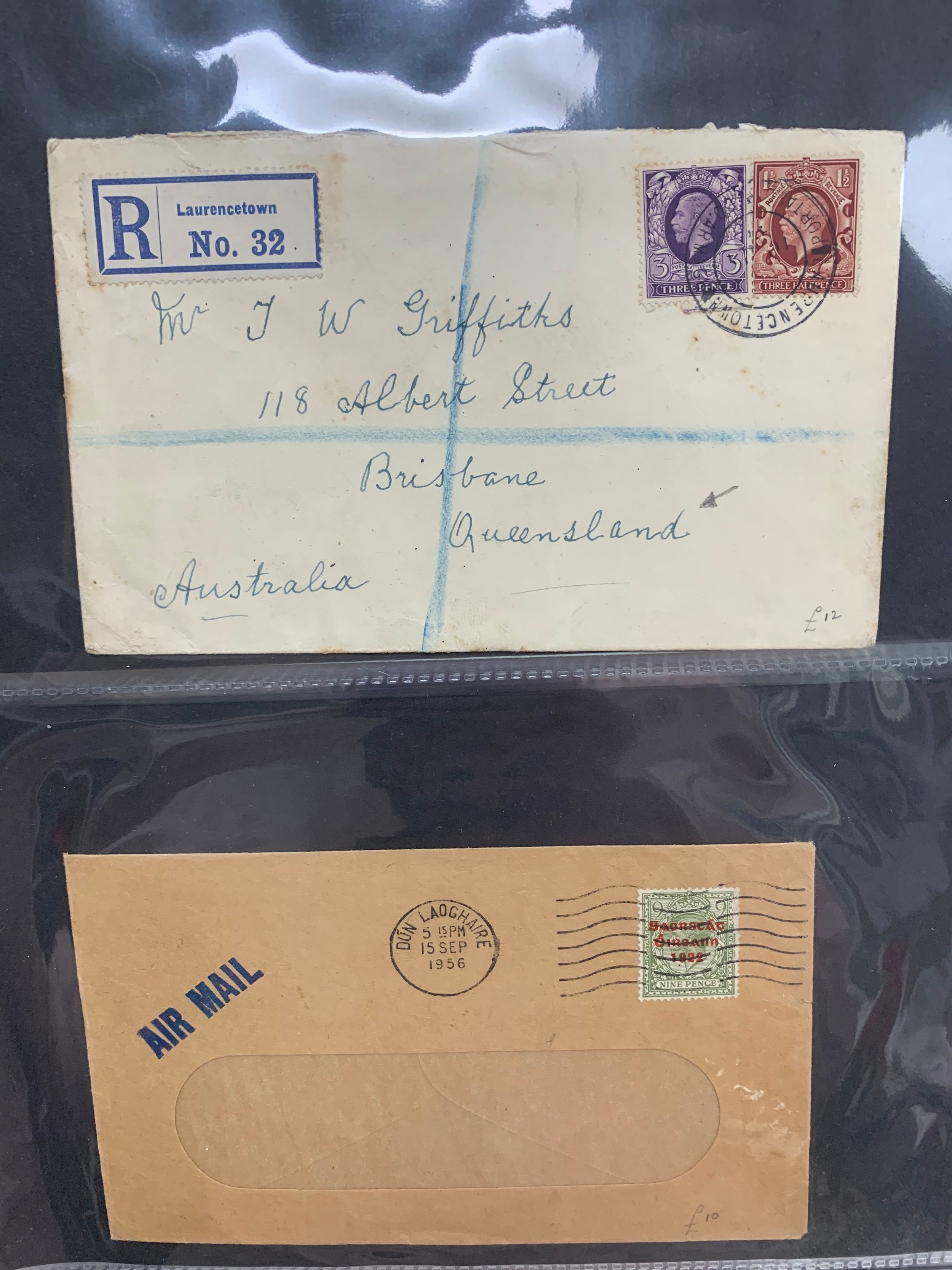 Ireland, interesting Four Kings to QEII cover collection in binder, including Airmail, Paquebot - Image 4 of 36