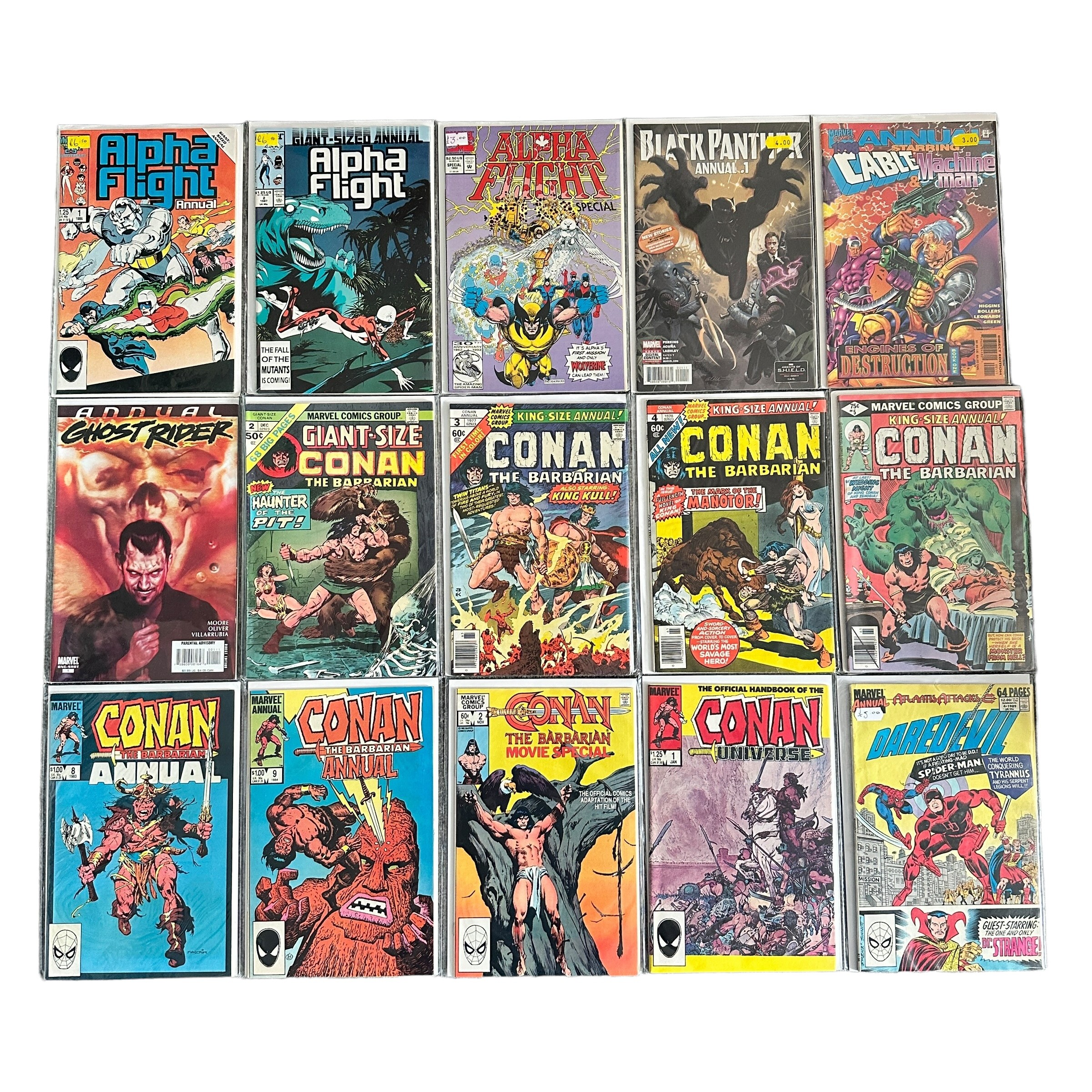 Marvel Comic Annuals including: Alpha Flight Annual No1 1986, No2 1987, Alpha Flight Special 1992: