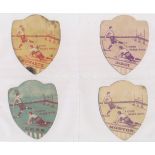 Baines trade cards, Shield shaped Rugby cards (8), with Howarth, Leadgate, Lees, Morton, Oldham