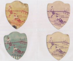 Baines trade cards, Shield shaped Rugby cards (8), with Howarth, Leadgate, Lees, Morton, Oldham