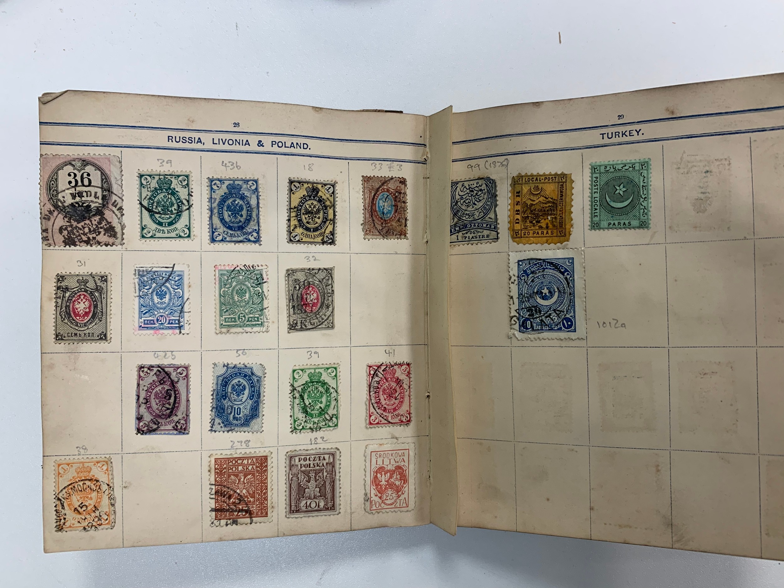 Small world stamp collection in three old albums to include; Germany, France, USA, French Cols, - Image 7 of 18