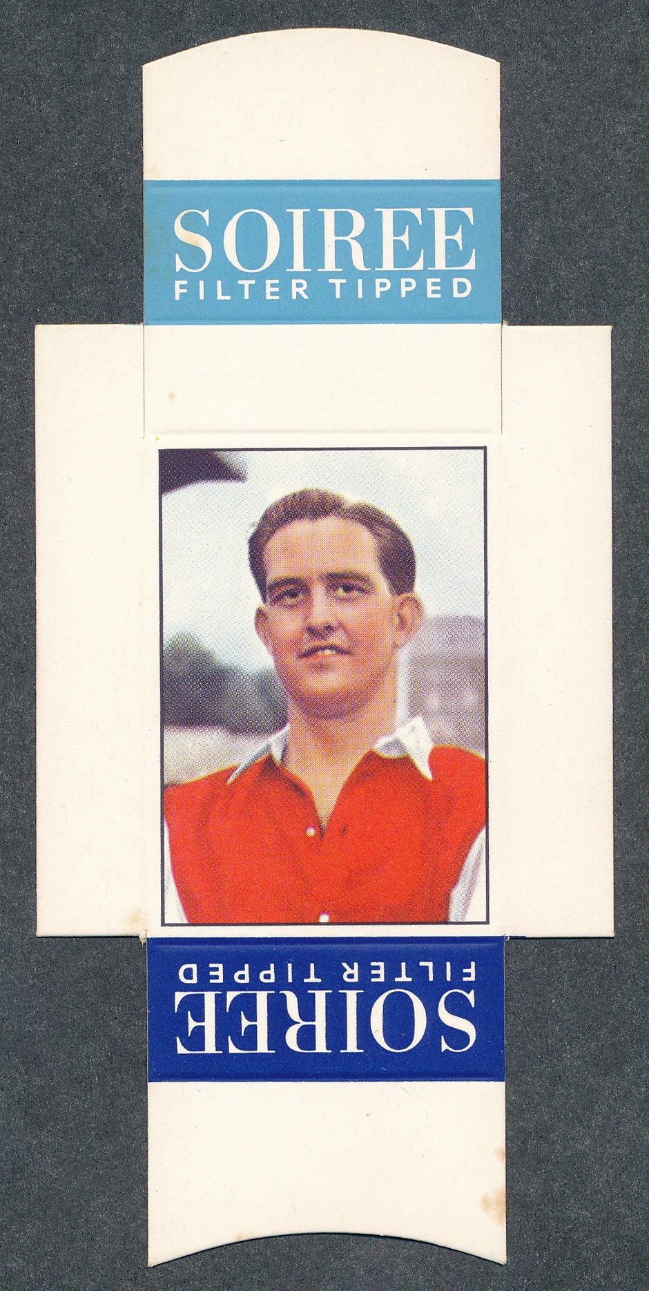Soiree Cigarettes, Mauritius, Famous Footballers uncut packet issue, o.32 David Bowen, Arsenal &