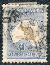 Australia, 1915-27 £1 chocolate & dull blue U, (SG 44), Cat. £1,500.