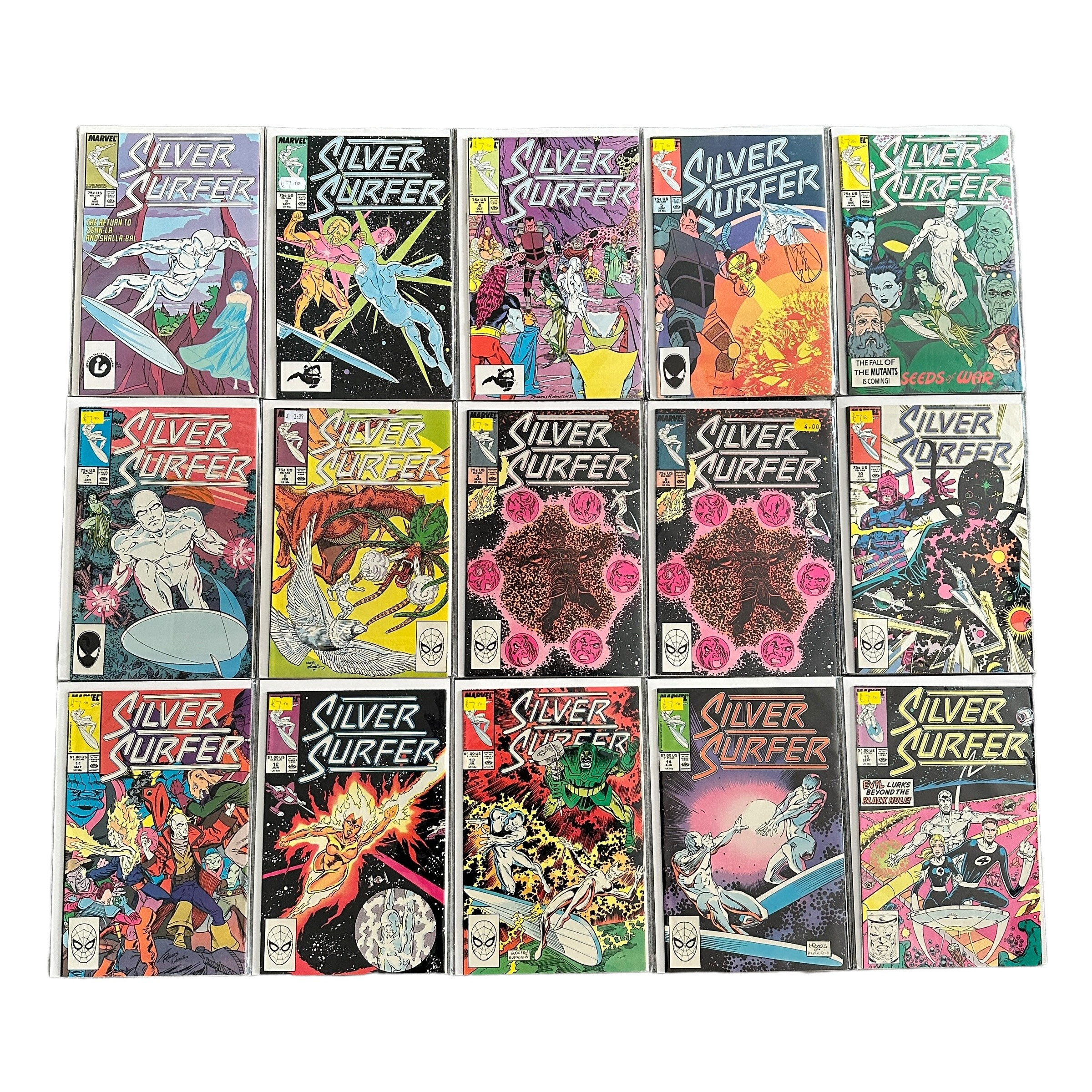 Marvel Silver Surfer 1980s Nos 2-21, 62: All 22 comics bagged & boarded, NM.