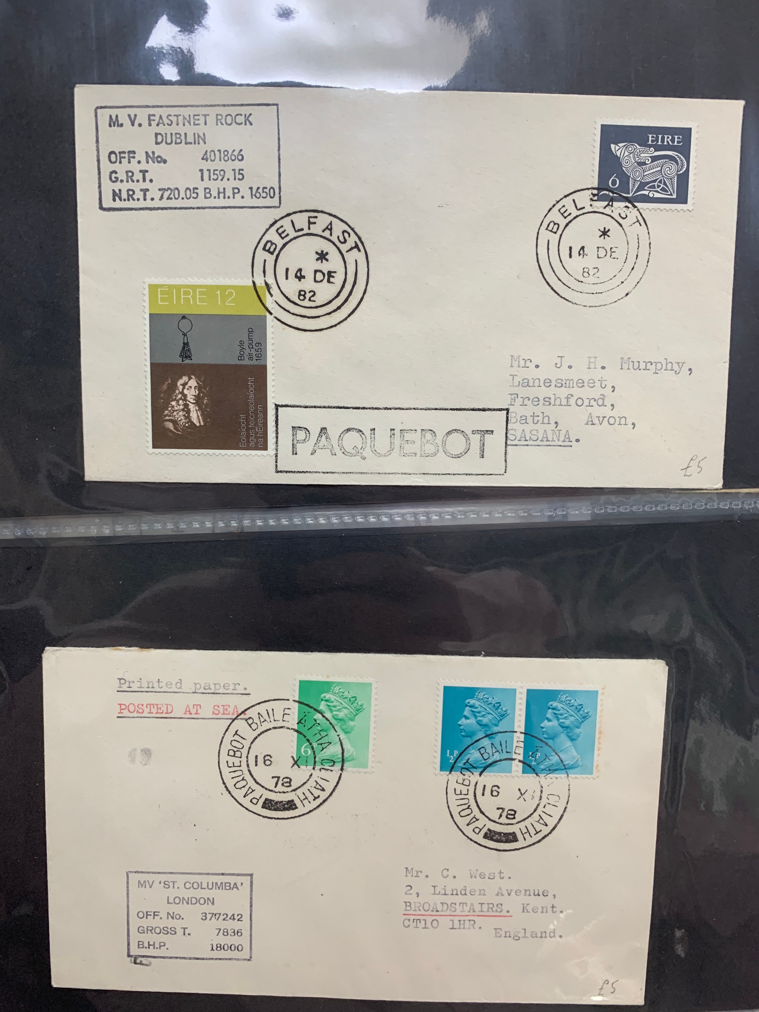 Ireland, interesting Four Kings to QEII cover collection in binder, including Airmail, Paquebot - Image 16 of 36