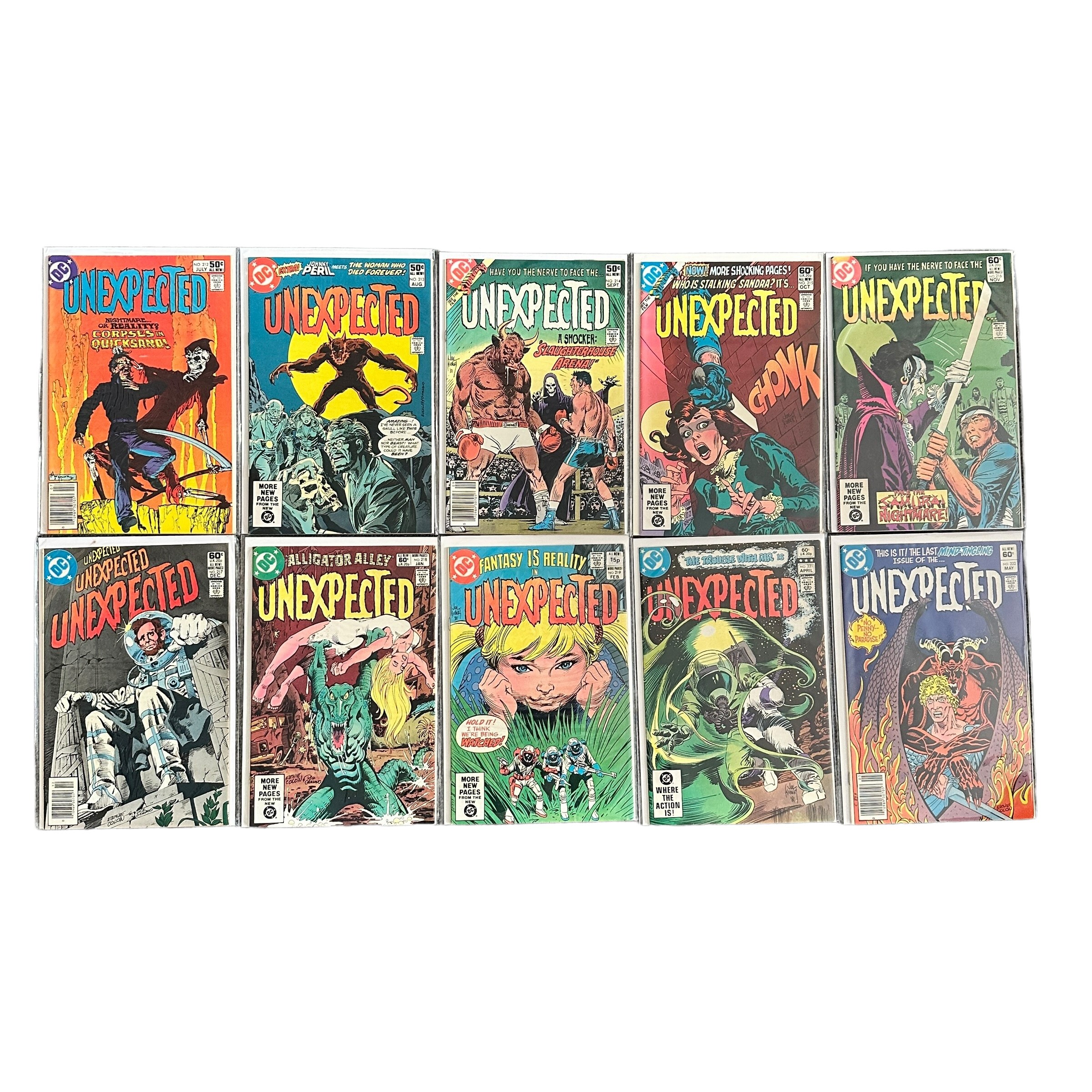DC Comics Unexpected 1980s Nos 199-201, 203-210, 212-219, 221-222: All 21 comics bagged & boarded, - Image 2 of 2