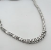 A FOPE 18ct white gold and diamond reversible necklet, the centrepiece of which comprised of fifteen