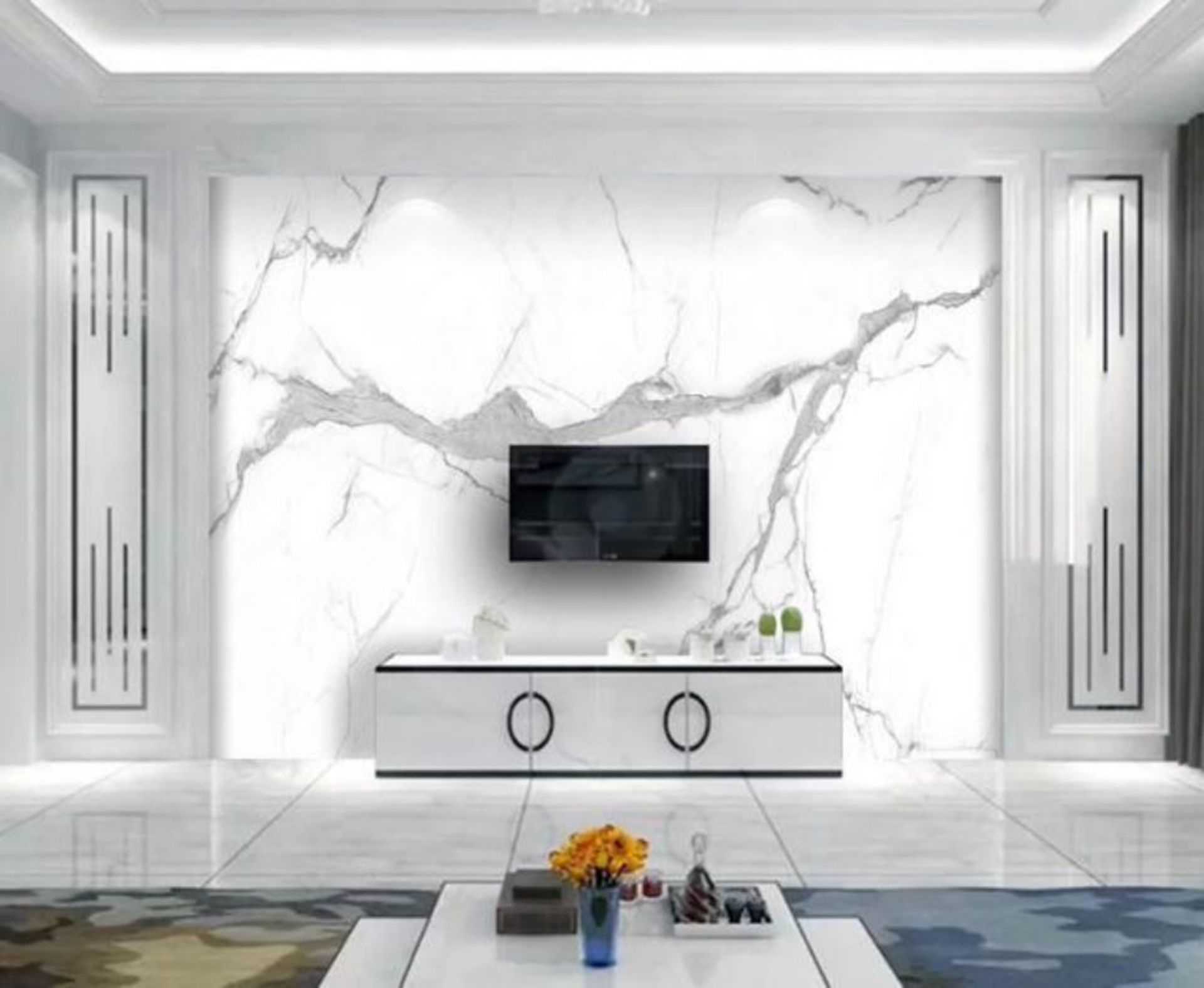 X5 Decorative Acrylic Wall Panel Sheets - Colour: Crystal White - Size: 4120 x 762 x 4.8mm