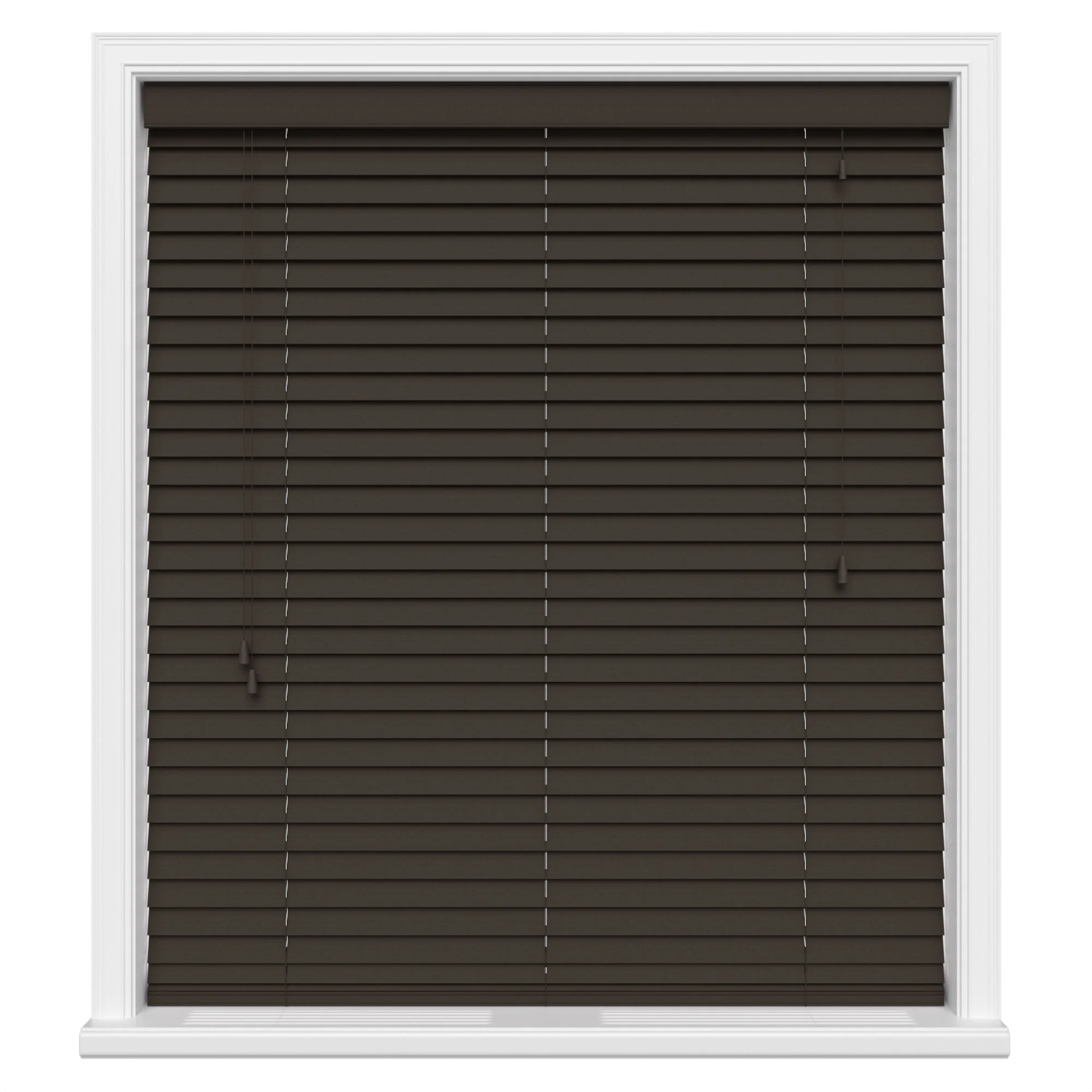 X 10 - 35mm Faux Wood Venetian Blinds - Size: 800mm x 1300mm - Colour: Callo Cutdown (Dark Brown)