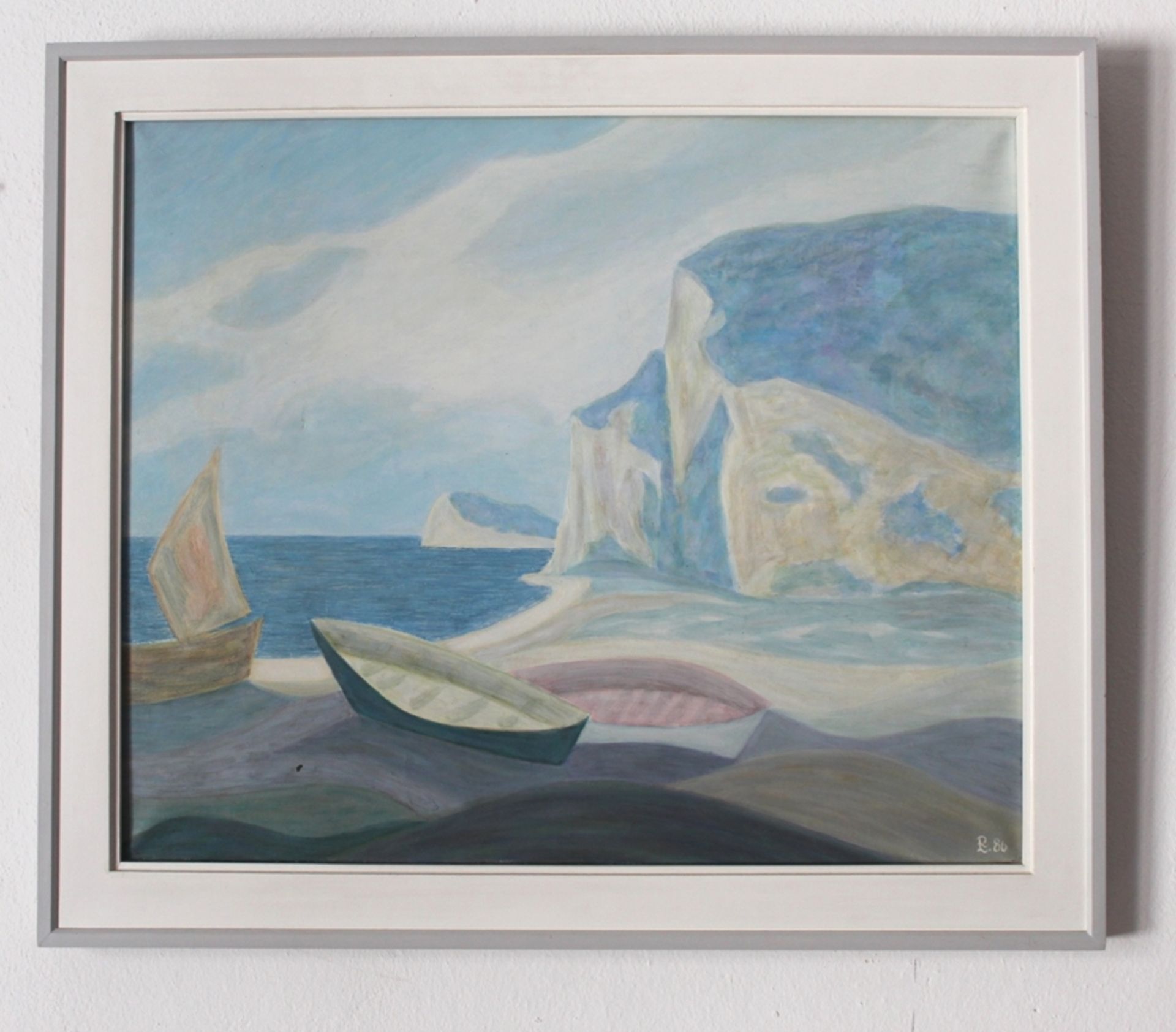 Gemälde "Küste von Eretat, Normandie", Künstler: Leopold Reiser-Vaney, - Nr. 147, Öl auf Leinwand; 