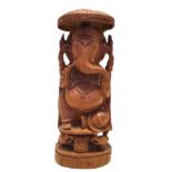 Große, aus Holz geschnitzte Elefantengottheit "Ganesha"; guter Zustand; Maße ca.: B: 10cm, T: 10cm,