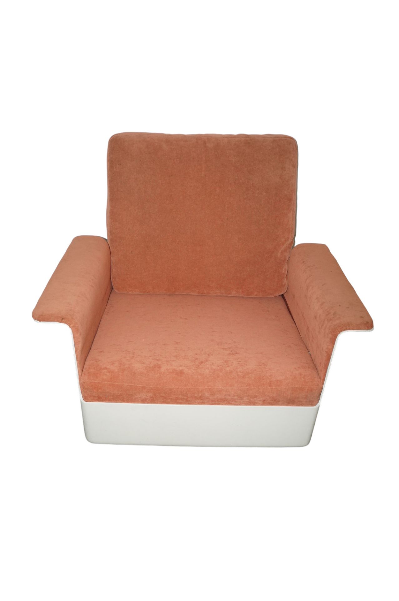 Designer Couch-Garnitur aus Glasfaserschalen mit eingelegten Polsterelementen; ein 3-Sitzer sowie d - Bild 3 aus 5