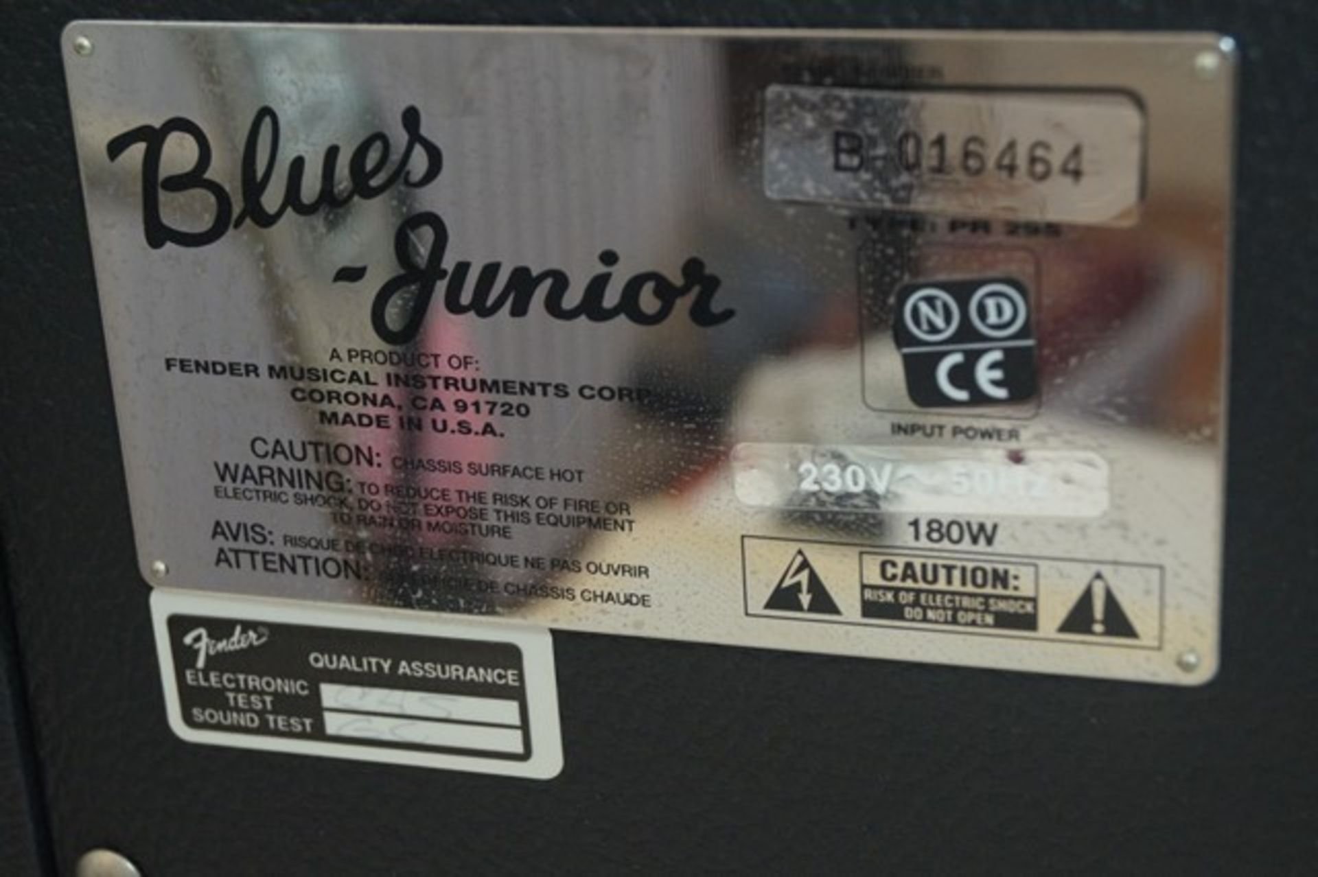 1x Gitarrenverstärker "Fender-Blues Junior" + Kabel; Fender Musical Instrument Corp., Made in U.S.A - Bild 3 aus 5