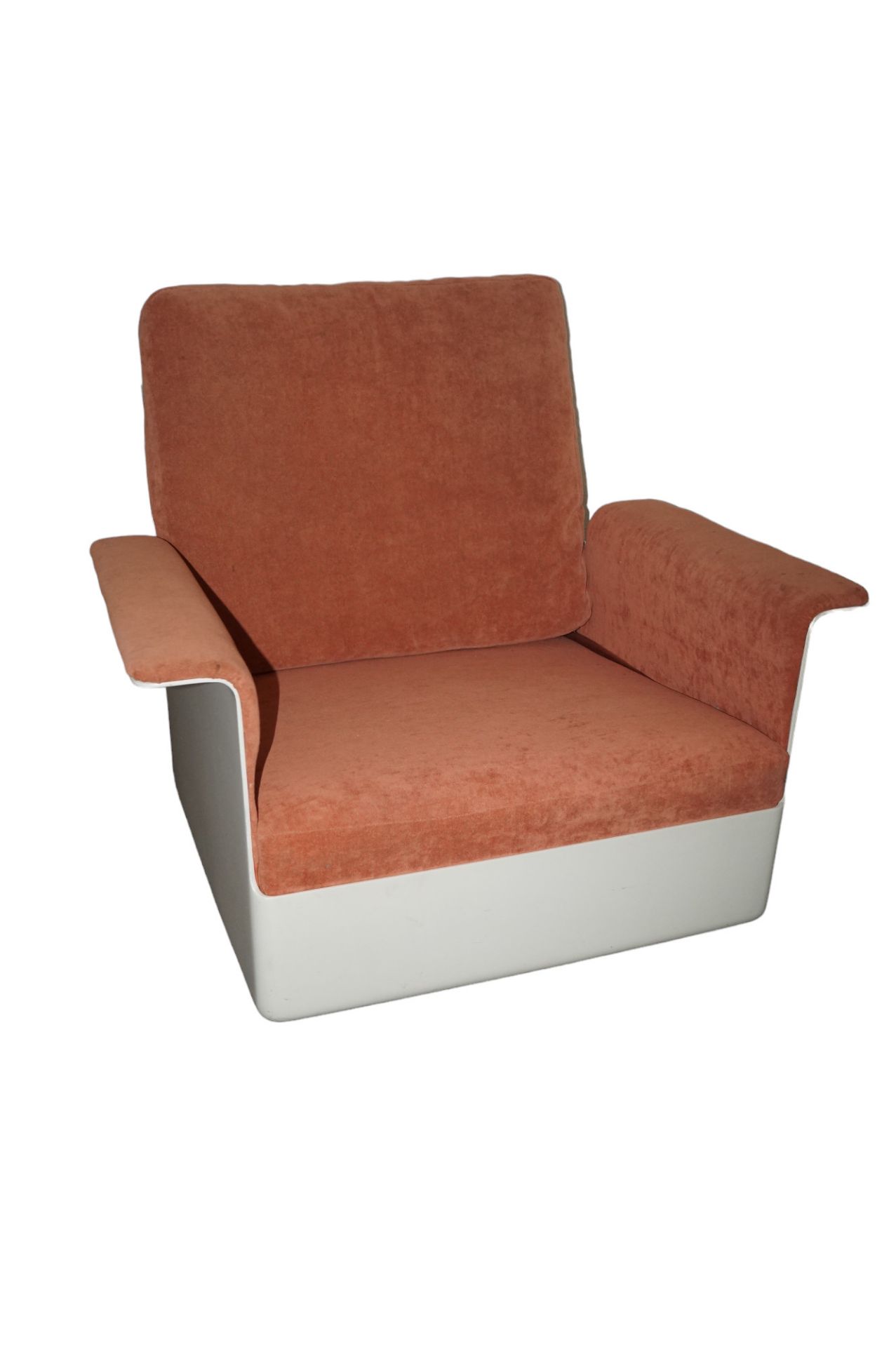 Designer Couch-Garnitur aus Glasfaserschalen mit eingelegten Polsterelementen; ein 3-Sitzer sowie d - Bild 4 aus 5