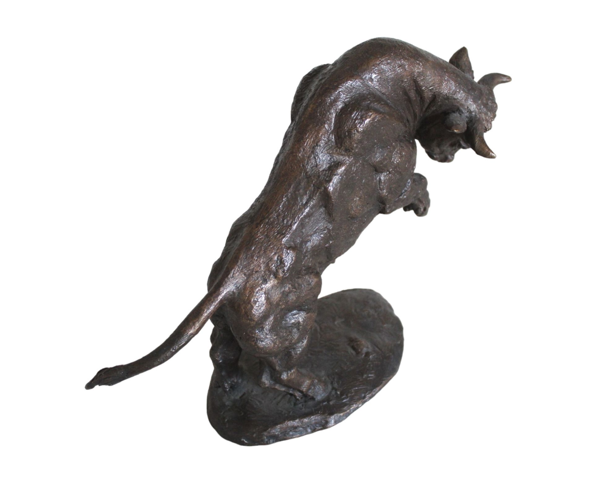 Bronzefigur eines steigenden, angreifenden Stier´s; F.J.Lipensky, 20. Jhd.; guter Zustand mit nur m - Bild 3 aus 3