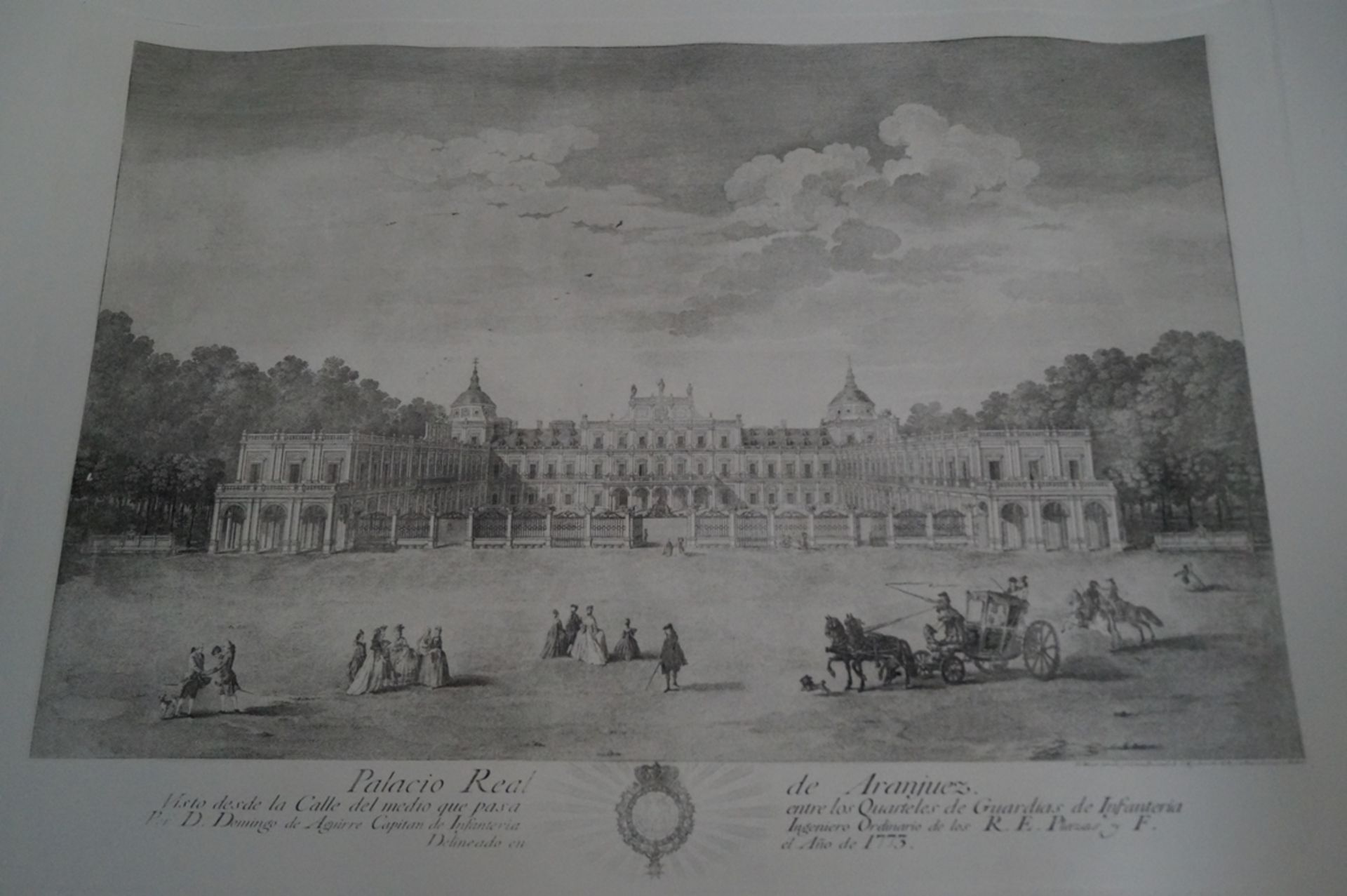 Faksimile-Stich nach D.Manuel Salvador Carmona; bezeichnet "Palacio Real de Aranjuez"; sehr guter, 