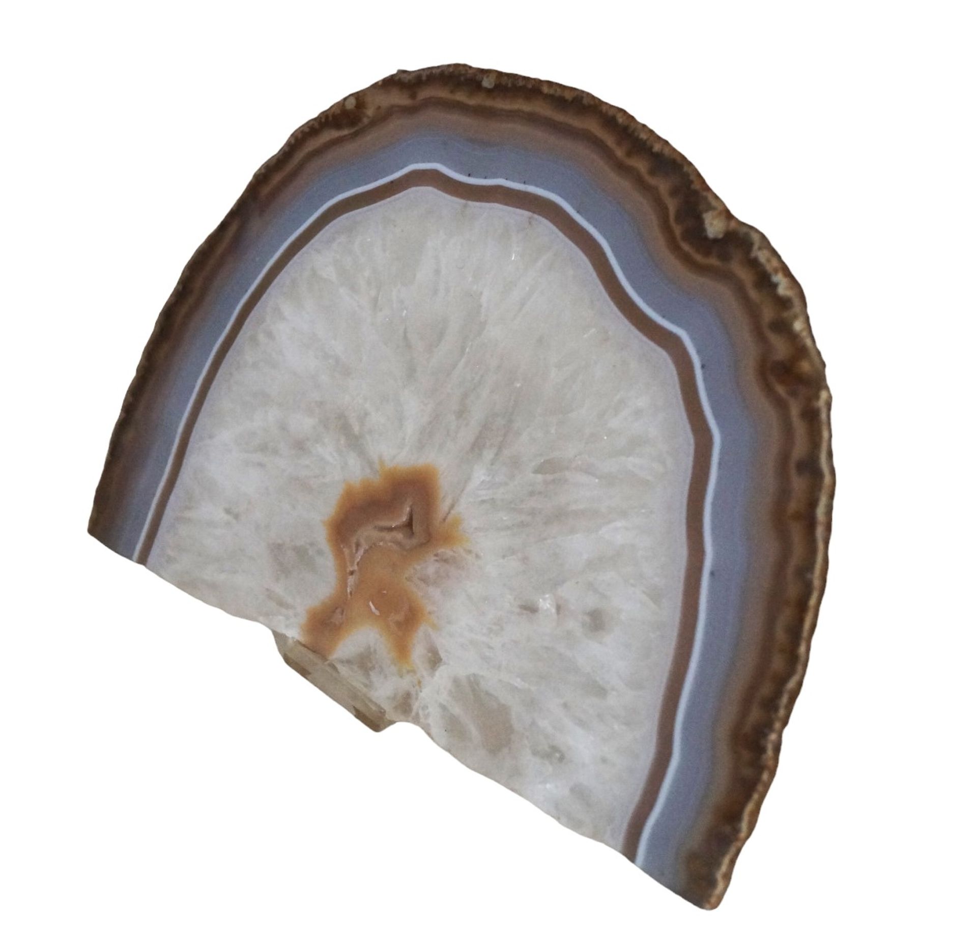 Größer Achat-Steinscheibe; hälftige, polierte Scheibe mit schönem Farbbild; Maße ca.: B: 20cm, T: 4 - Image 2 of 2
