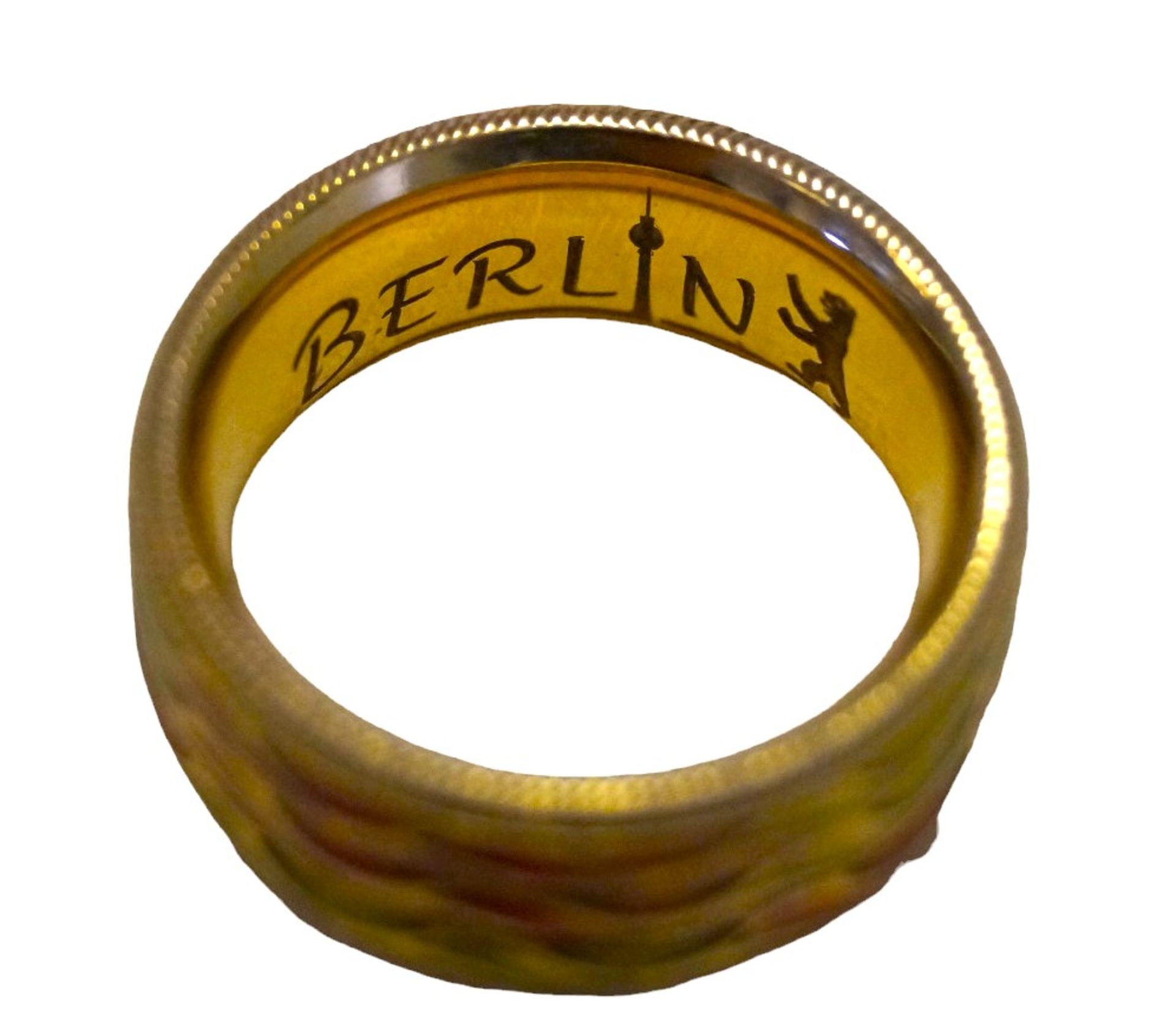 Städtering "Berlin" von Wellendorf; 750er Gold; auf der Ringschiene teils farbig akzentuiert; auf d - Bild 4 aus 9