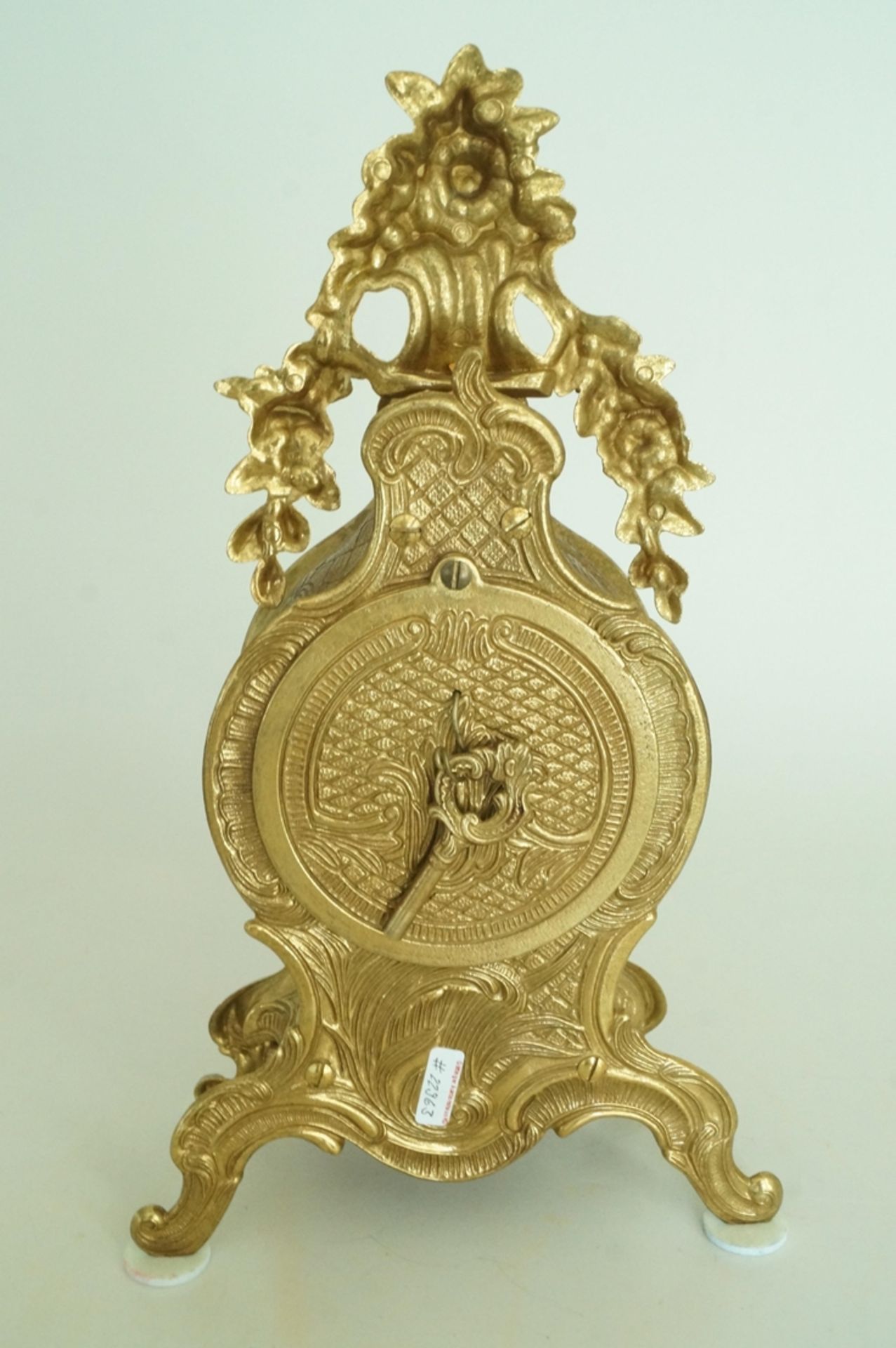 Neuzeitliche Tisch-/Kaminuhr von "Imperial", Italien; wohl Ormolu-Gehäuse aus vergoldeter Messingbr - Bild 3 aus 4