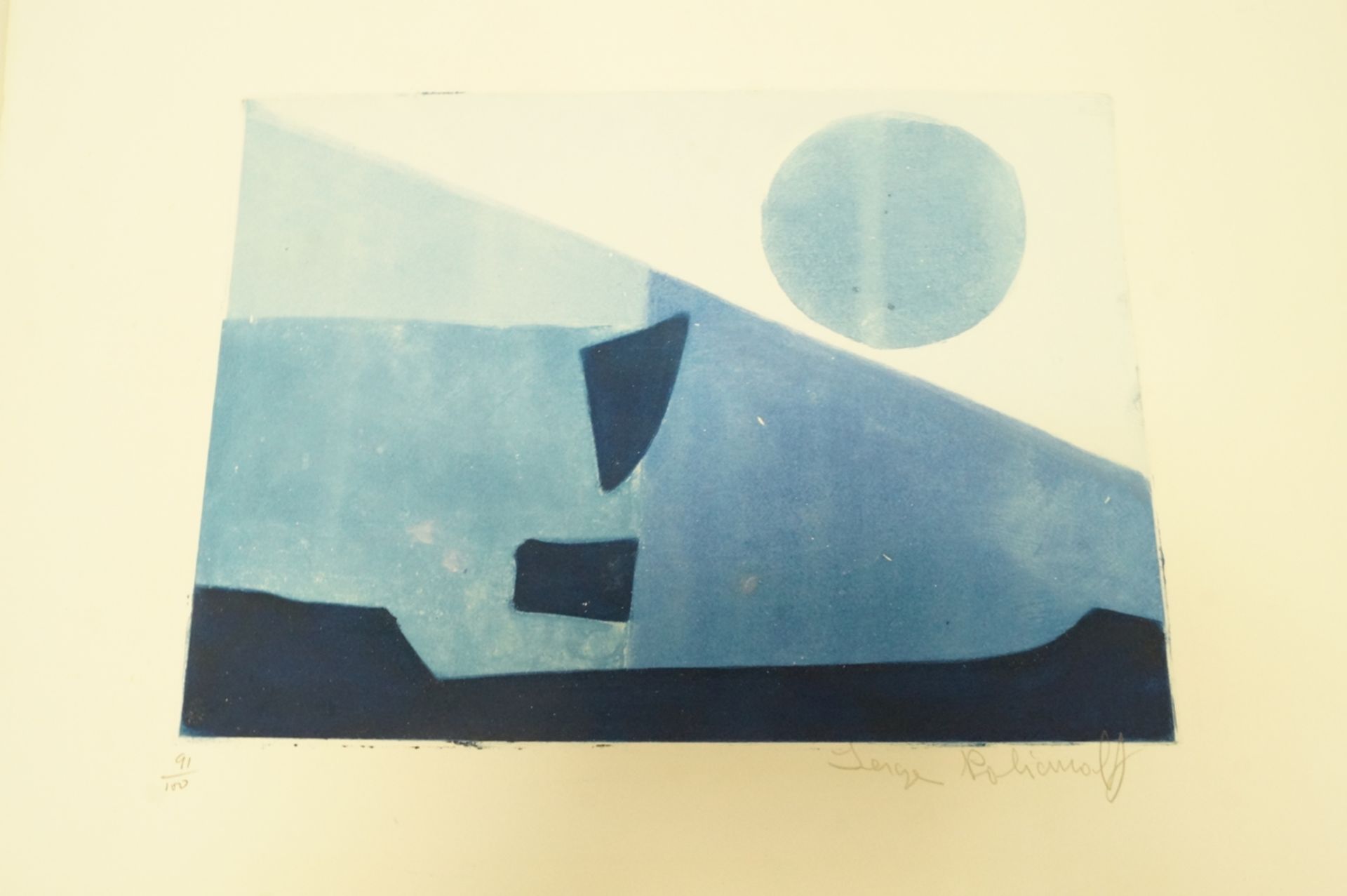 Abstrakte Farbradierung mit Aquatinta auf Velin, Wasserzeichen "EBB"?; u.l. bez. Blatt 91 von 100,  - Bild 7 aus 8