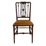 Wiener-Stuhl; ausgefallener, fein gearbeiteter Jugendstil-Stuhl; wohl Wien um 1905; umlaufend diver