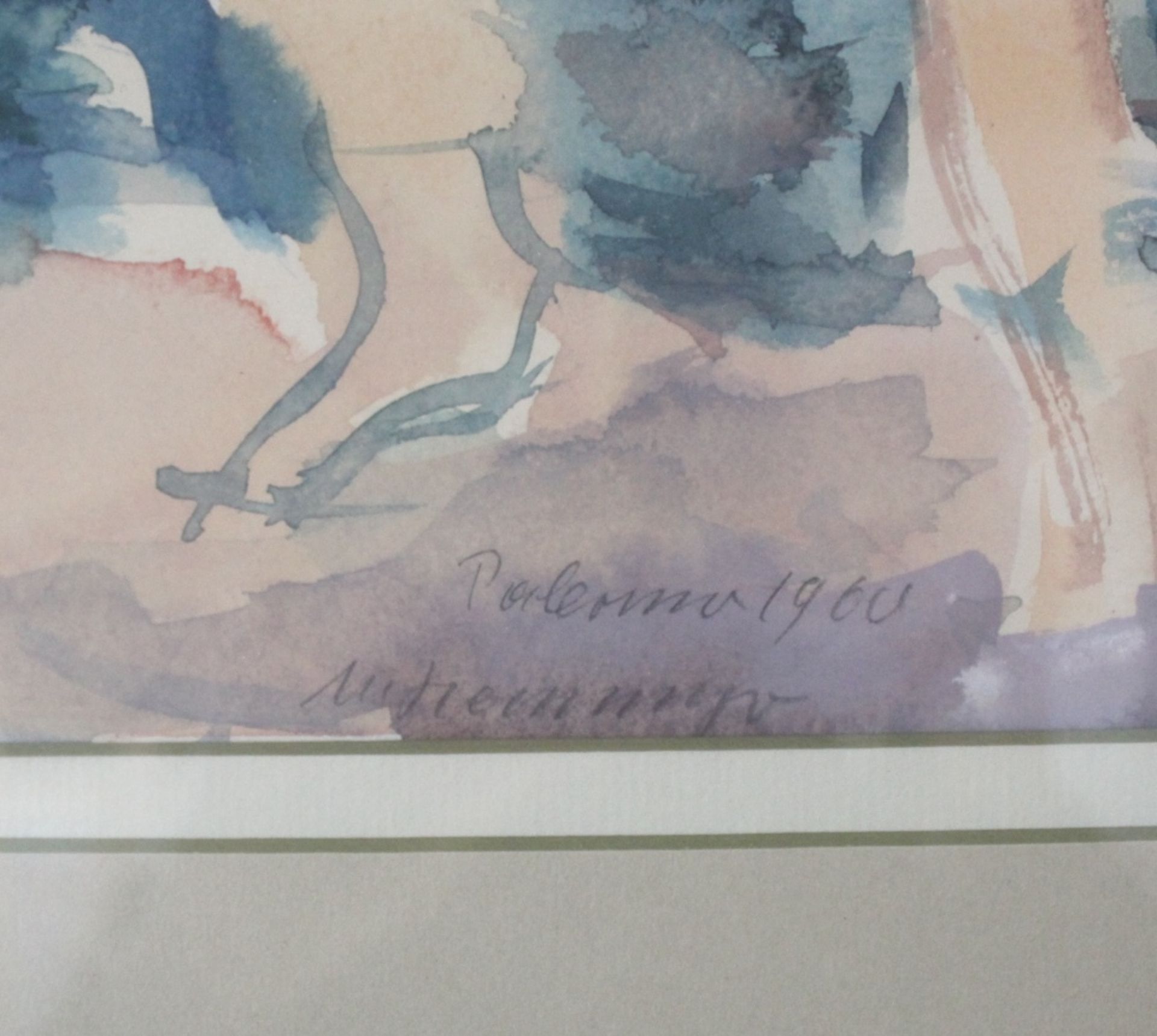 Aquarell "Badende", Künstler: Manfred Henninger, 1894-1986,  Gerahmt unter Glas; Maß mit Rahmen ca. - Bild 2 aus 4