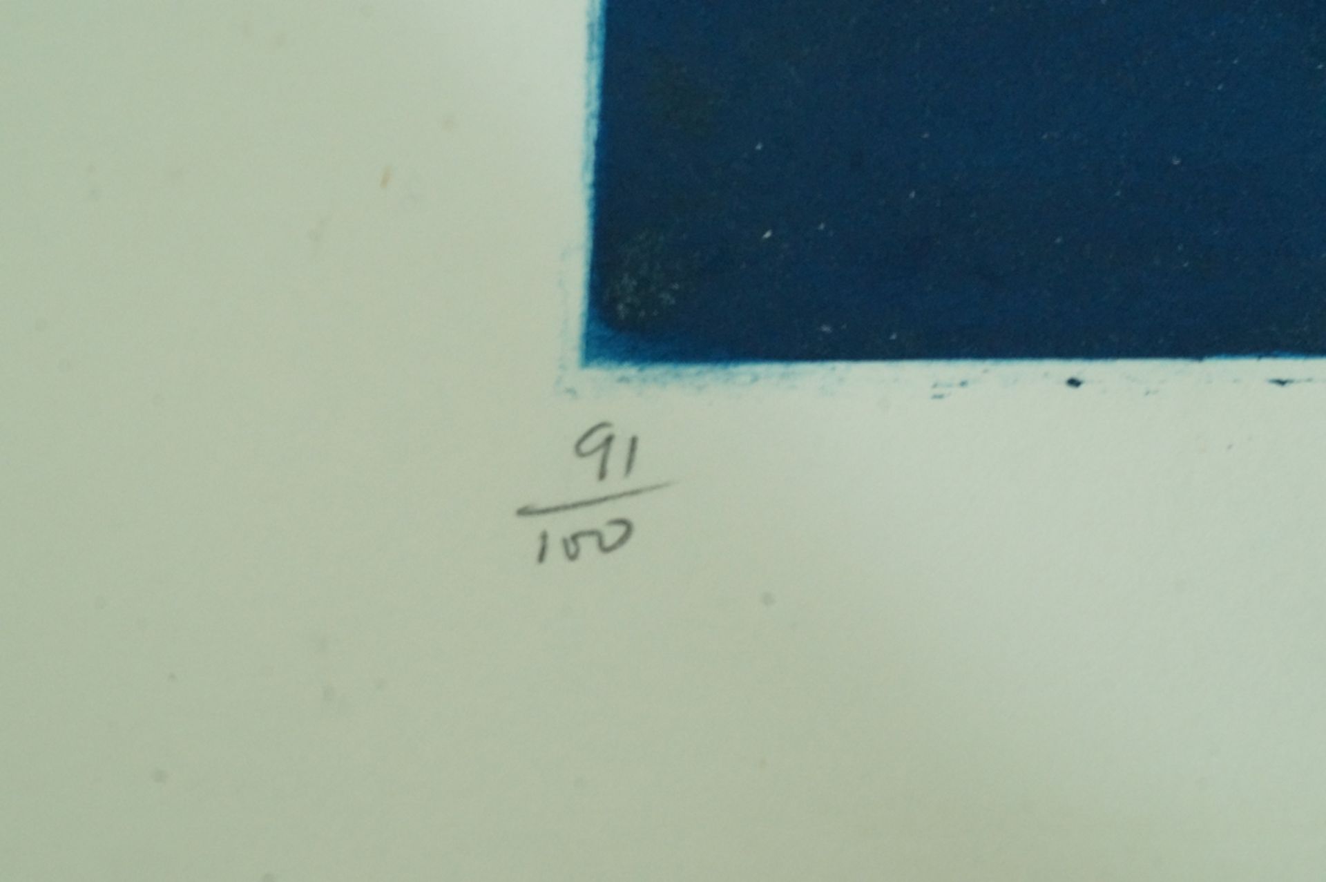 Abstrakte Farbradierung mit Aquatinta auf Velin, Wasserzeichen "EBB"?; u.l. bez. Blatt 91 von 100,  - Bild 3 aus 8