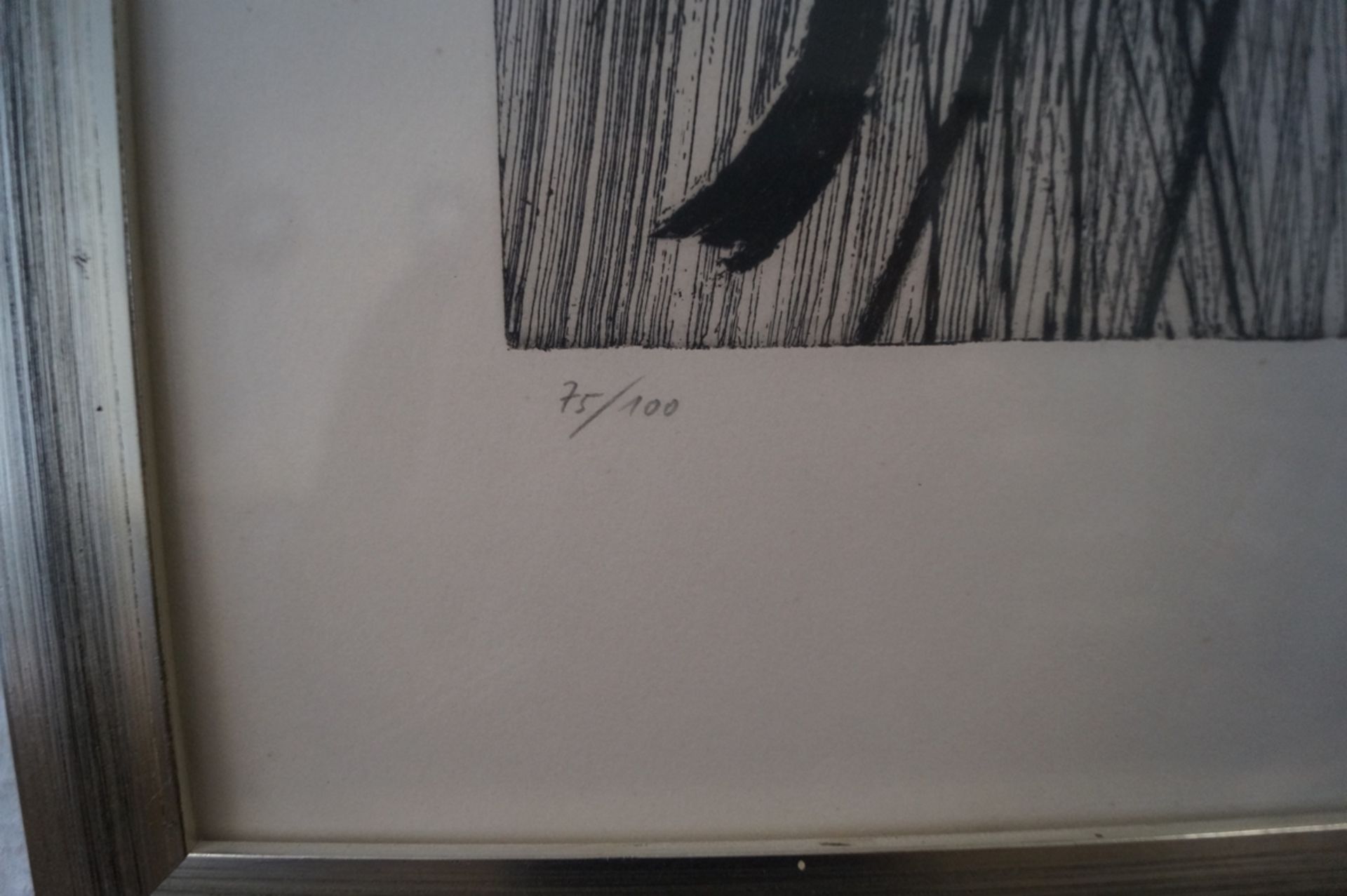 Farblithographie "G22" von Hans Hartung (1904-1989); Exemplar 75/100; über Alles leicht gebräunt an - Bild 3 aus 4