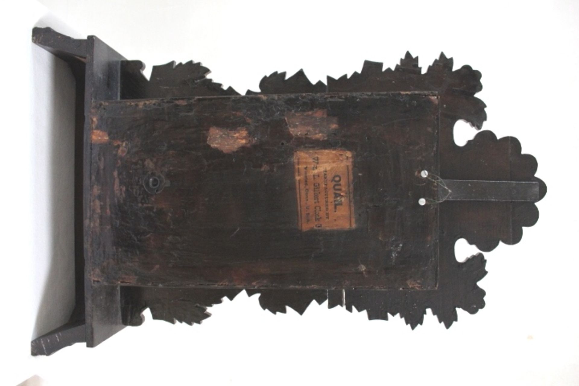 Alte Kaminuhr aus der Zeit um 1890; vermutlich amerikanische Bauart; ungeprüft; Maße ca.: L: 36,0cm - Bild 6 aus 7