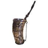Großer Silberbecher in Hornform; in seitlicher Reserve graviert "Don Lobo"; Trinkgefäß für Mate-Tee