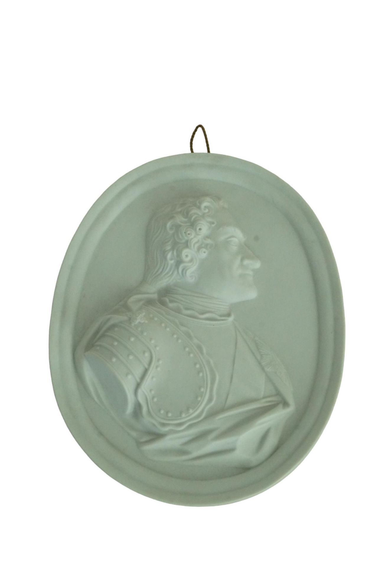Seltene Wandrelief Porzellan-Medaille mit Darstellung "August des Starken", Begründer der Meissner  - Bild 2 aus 5