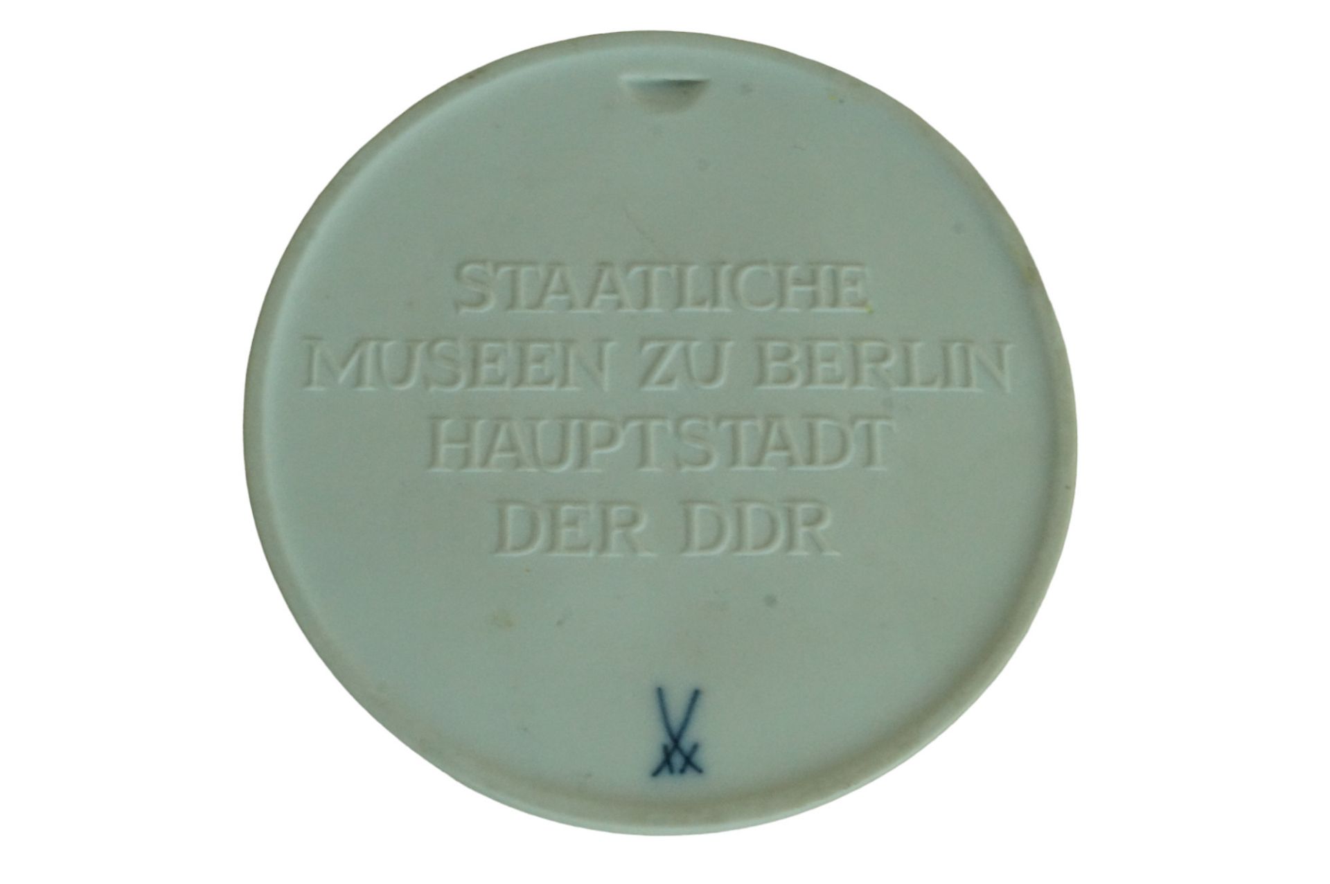 Meissen Porzellan-Medaille in Reliefform mit Darstellung von "Friedrich von Schiller"; rückseitig i - Bild 2 aus 2