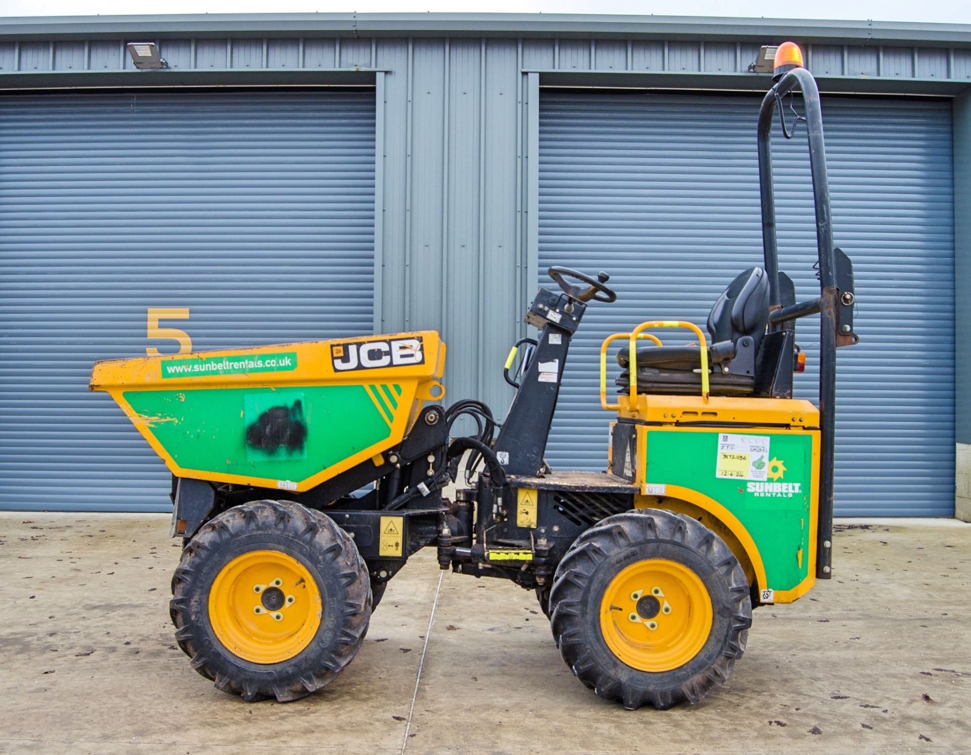 JCB 1THT 1 tonne hi-tip dumper Year: 2017 S/N: EHHRA3854 Recorded Hours: Not displayed (Clock blank) - Image 7 of 22