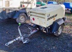 Doosan 7/20 diesel driven fast tow mobile air compressor Year: 2016 S/N: 124363 Recorded Hours:
