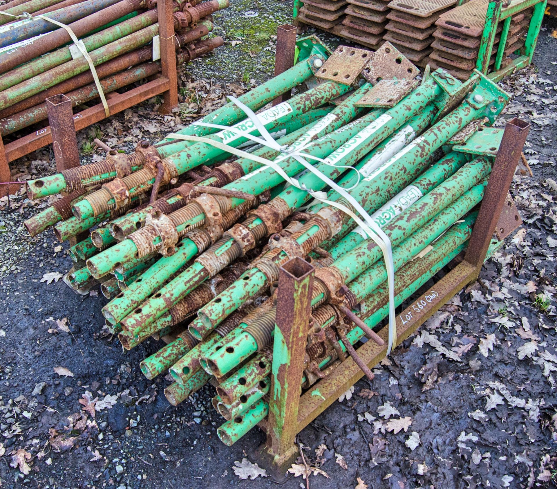 Stillage of steel props as photographed