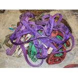 Quantity of various round lifting slings
