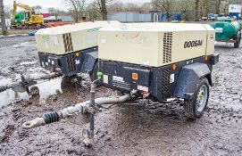 Doosan 7/41 diesel driven fast tow mobile air compressor Year: 2015 S/N: 433756 Recorded Hours: No