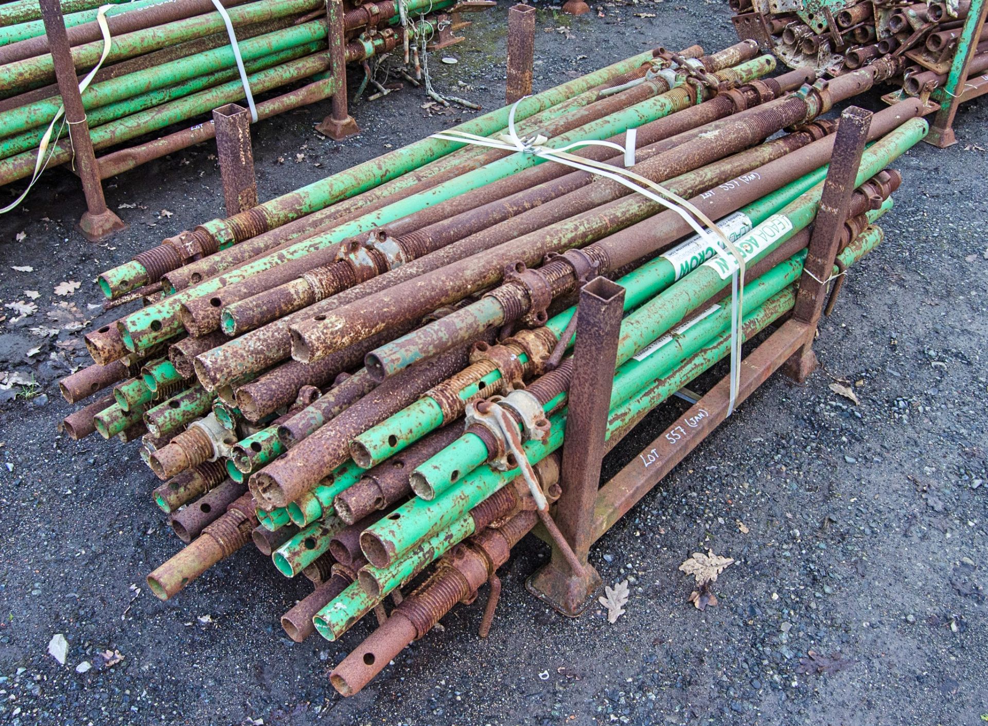 Stillage of steel props as photographed