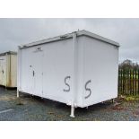 16 ft x 9 ft steel jack leg 3 + 1 toilet site unit Comprising of: Gents toilet (3 - cubicles, 3 -