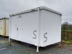 16 ft x 9 ft steel jack leg 3 + 1 toilet site unit Comprising of: Gents toilet (3 - cubicles, 3 -