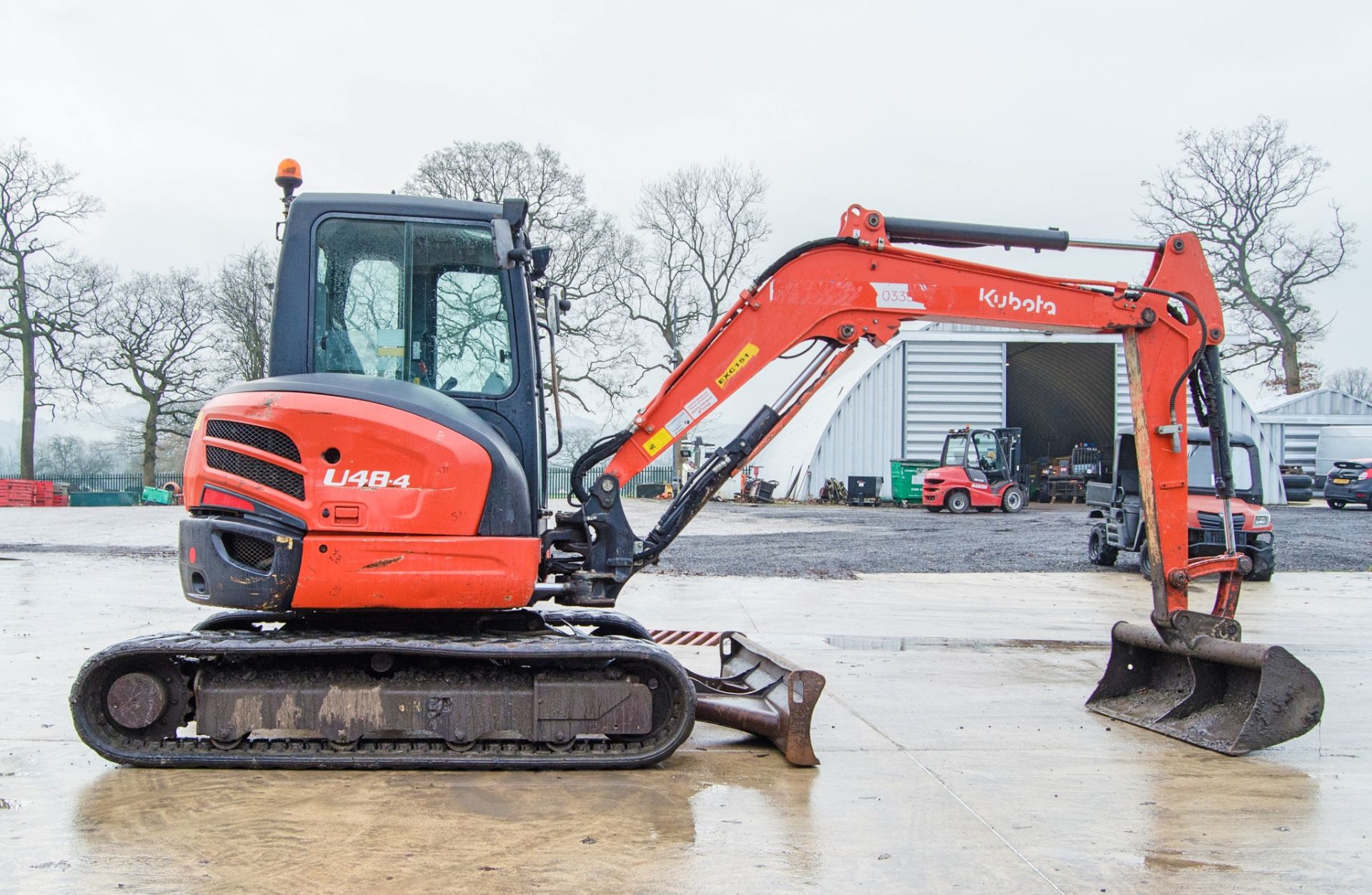 Kubota U48-4 4.8 tonne rubber tracked excavator Year: 2015 S/N: 52755 Recorded Hours: 3595 blade, - Image 7 of 25