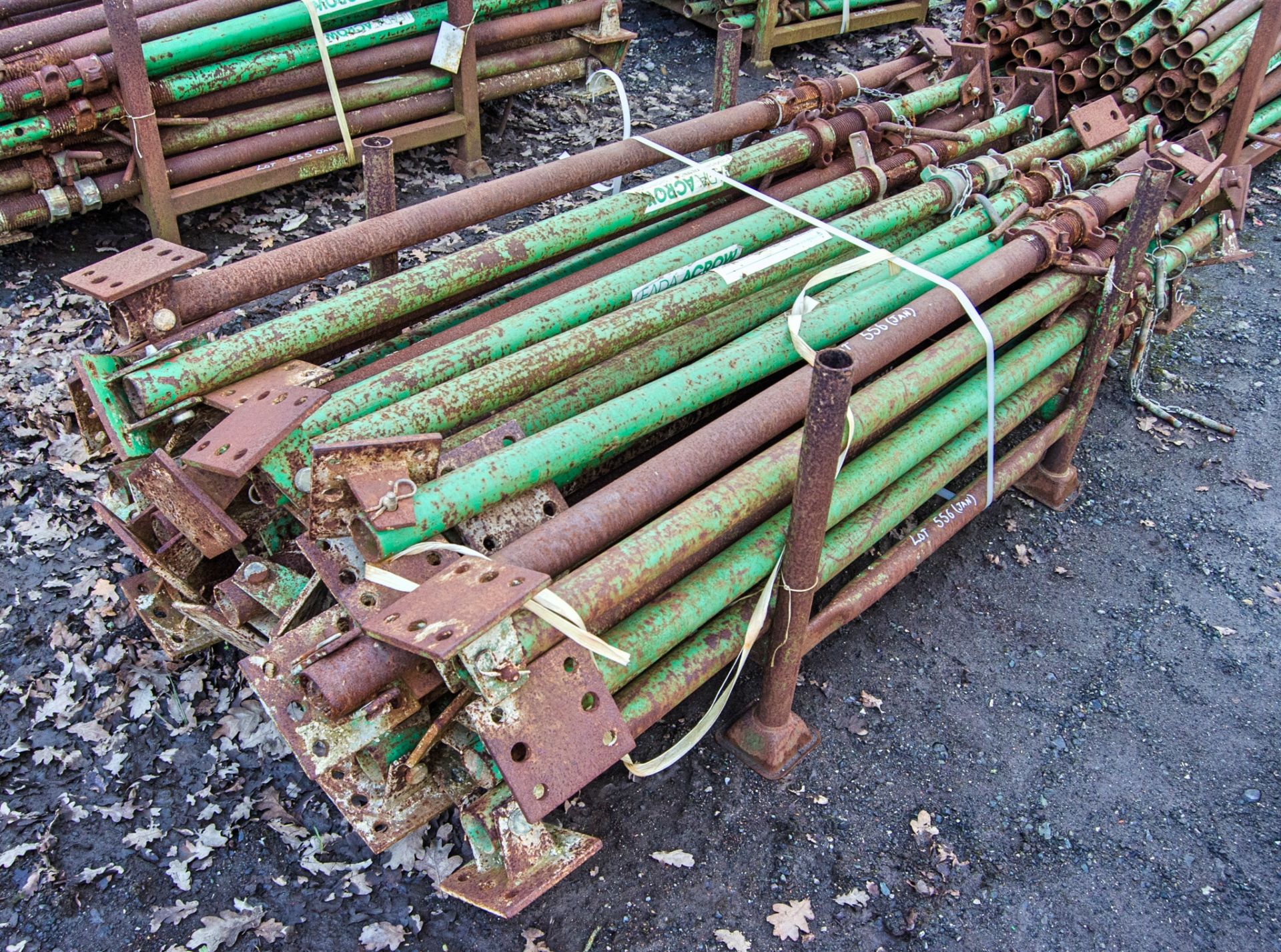 Stillage of steel props as photographed