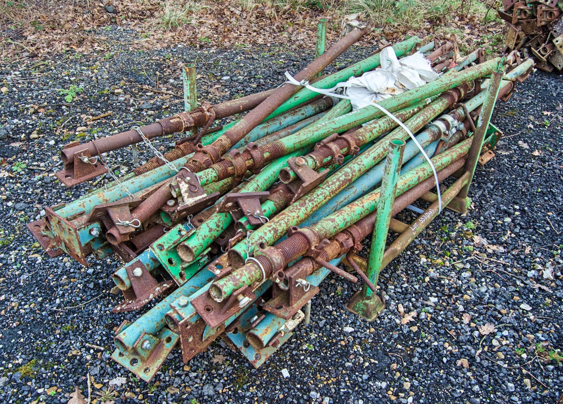 Stillage of steel props as photographed