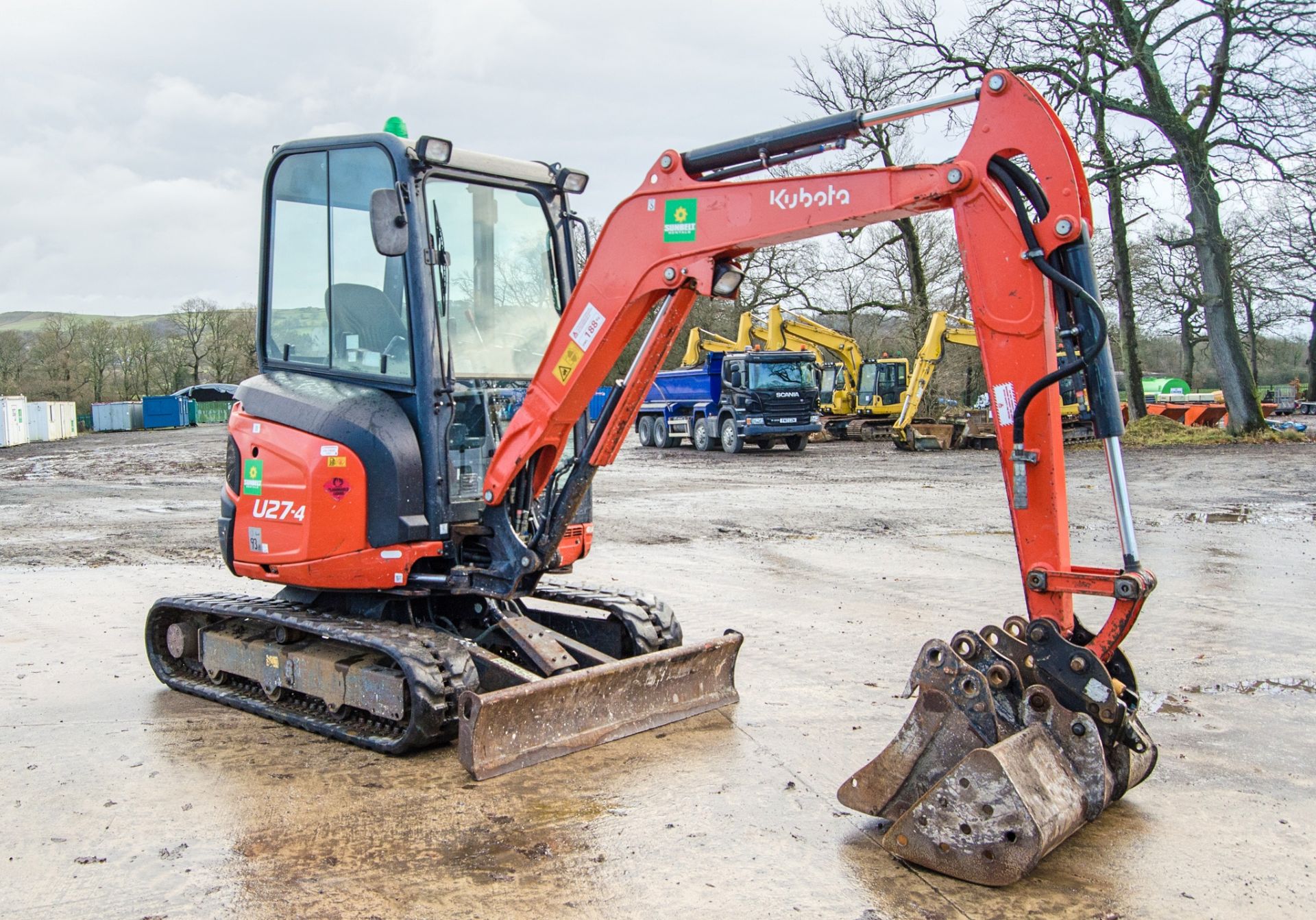 Kubota U27-4 2.7 tonne rubber tracked excavator Year: 2016 S/N: 58406 Recorded Hours: 2613 blade, - Image 2 of 24