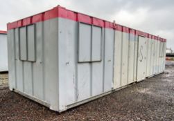 32 ft x 10 ft steel anti vandal office site unit Comprising of: 2 - offices & lobby area c/w keys