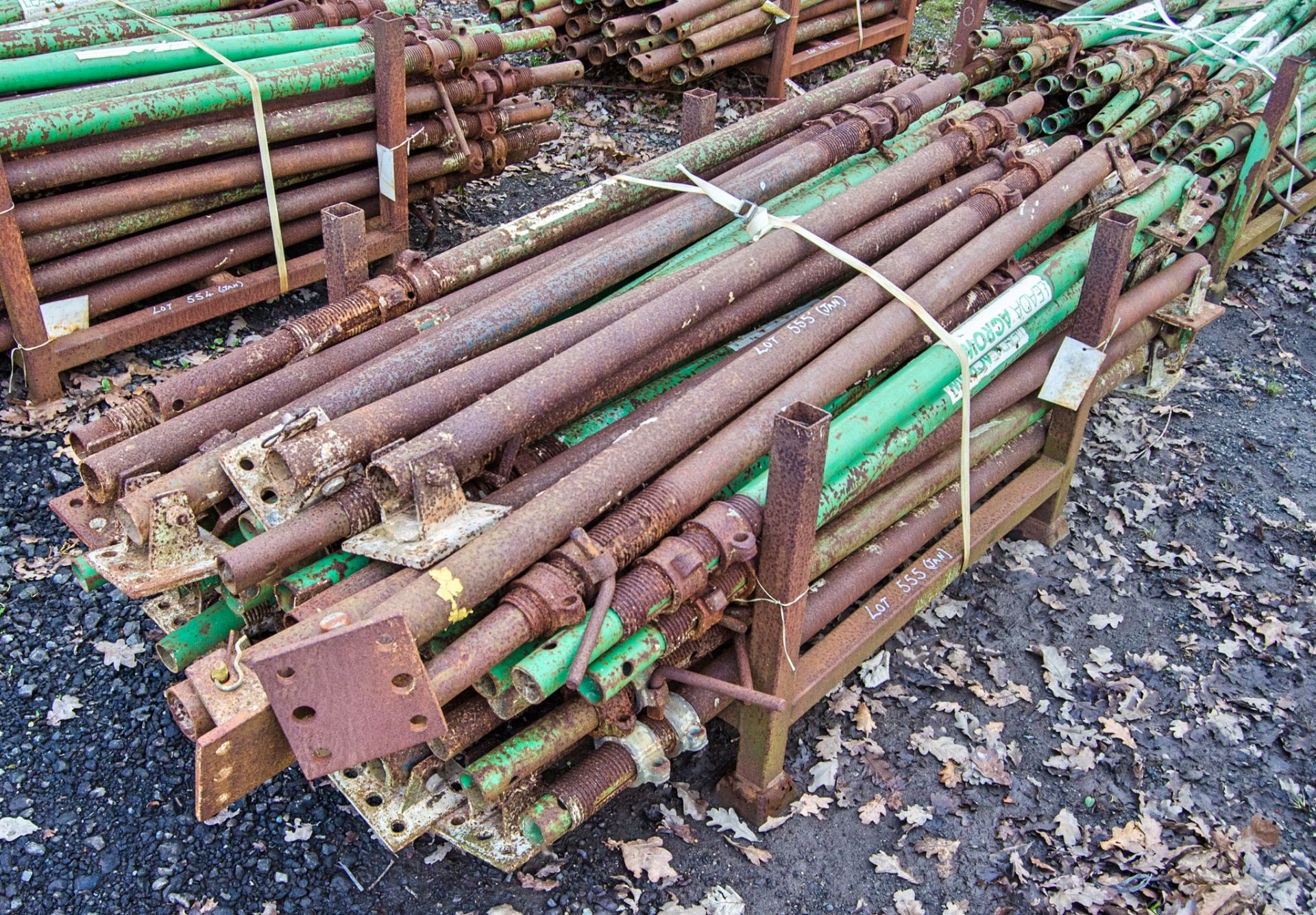 Stillage of steel props as photographed