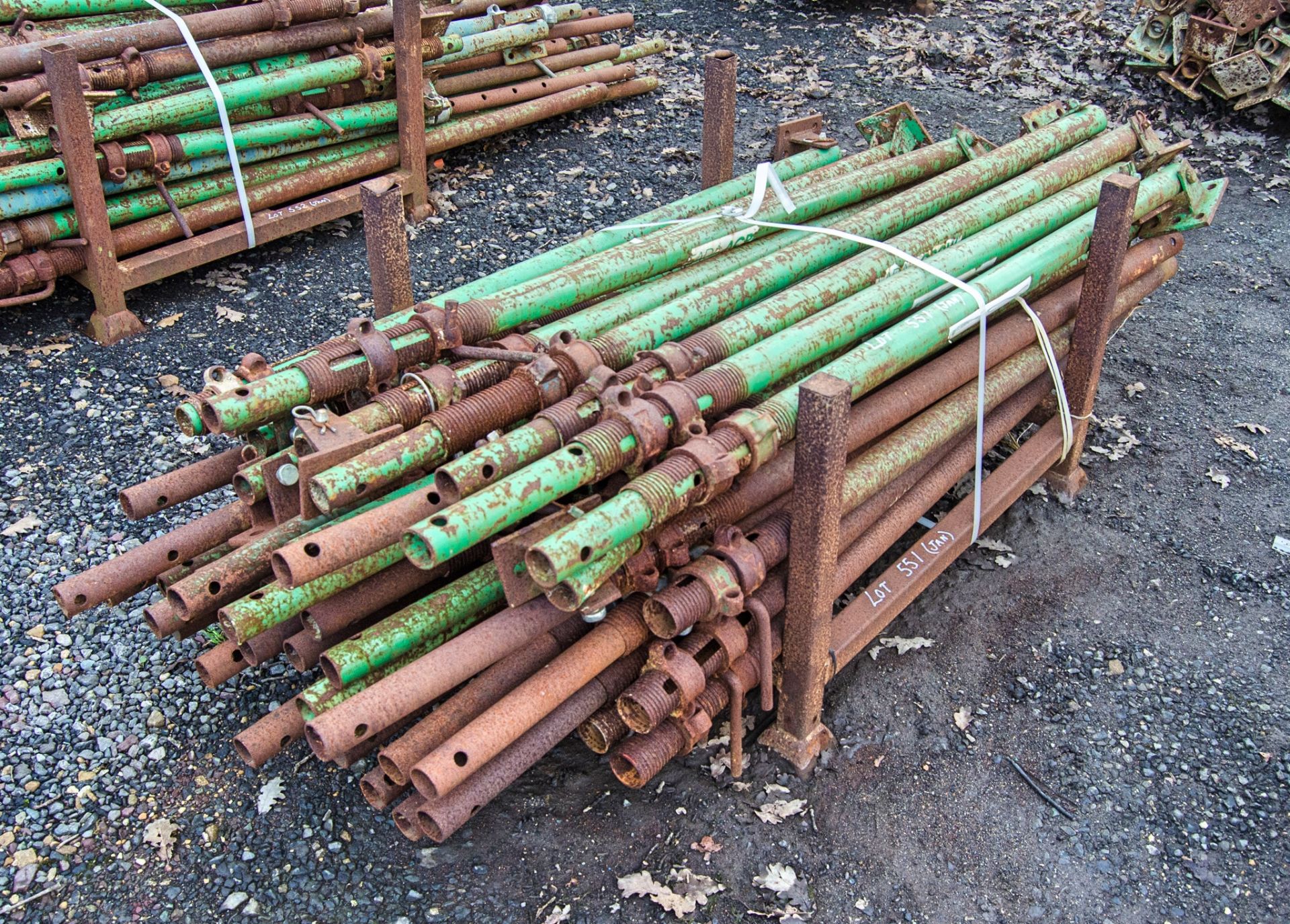 Stillage of steel props as photographed